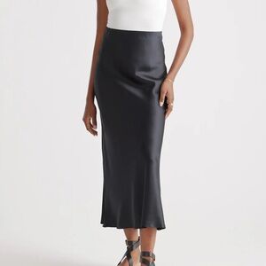 Quince Washable Silk Maxi Skirt Black Size Small